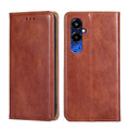 Gloss Oil Solid Color Magnetic Leather Phone Case