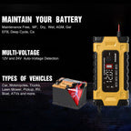 FOXSUR 12V / 24V / 10A Car / Motorcycle Battery Smart Repair Lead-acid Battery Charger