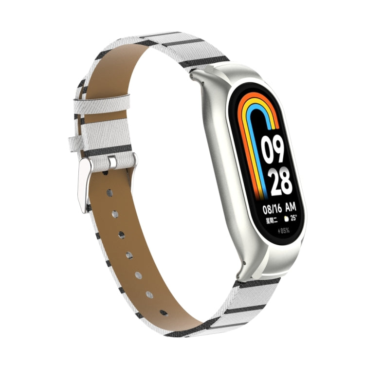 Integrated Mental Case + Secondary Color Leather Watch Band