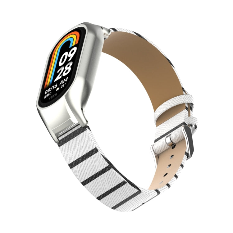 Integrated Mental Case + Secondary Color Leather Watch Band