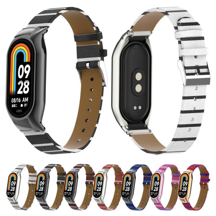 Integrated Mental Case + Secondary Color Leather Watch Band