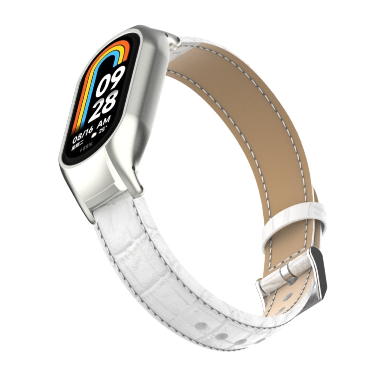 Integrated Mental Case + Cocodile Texture Leather Watch Band
