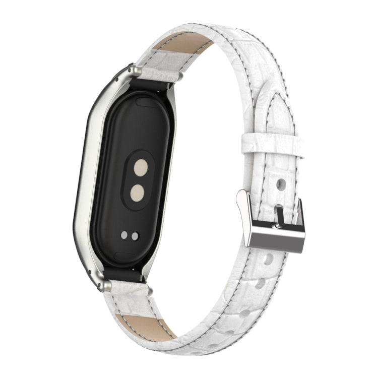 Integrated Mental Case + Cocodile Texture Leather Watch Band
