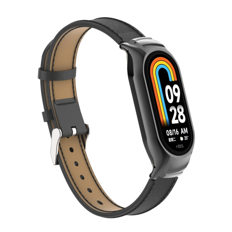 Integrated Mental Case + Microfiber Sewing Leather Watch Band