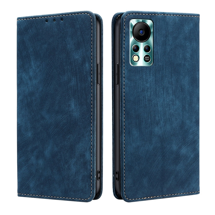 RFID Anti-theft Brush Magnetic Leather Phone Case — For Infinix Hot 20 4G