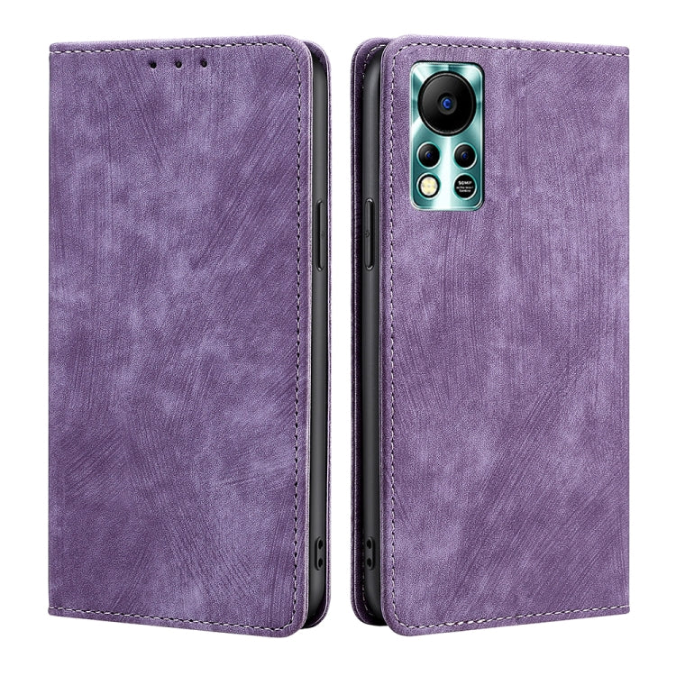 RFID Anti-theft Brush Magnetic Leather Phone Case — For Tecno Camon 19 / 19 Pro
