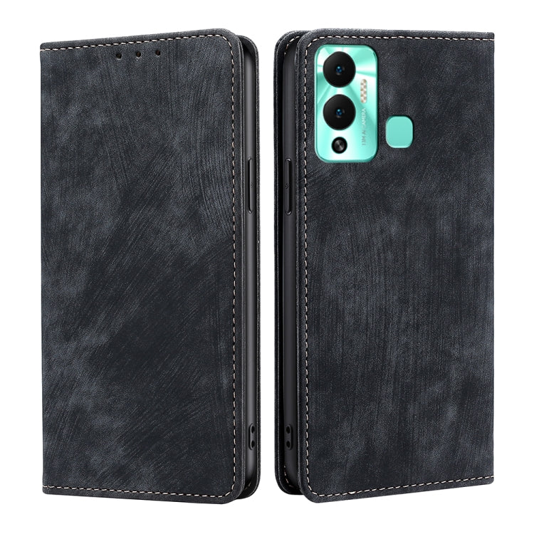 RFID Anti-theft Brush Magnetic Leather Phone Case — Brown