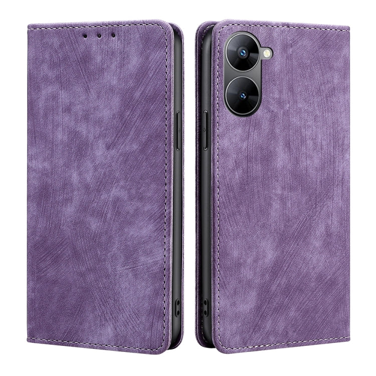 RFID Anti-theft Brush Magnetic Leather Phone Case — Black