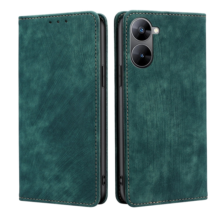 RFID Anti-theft Brush Magnetic Leather Phone Case — Purple