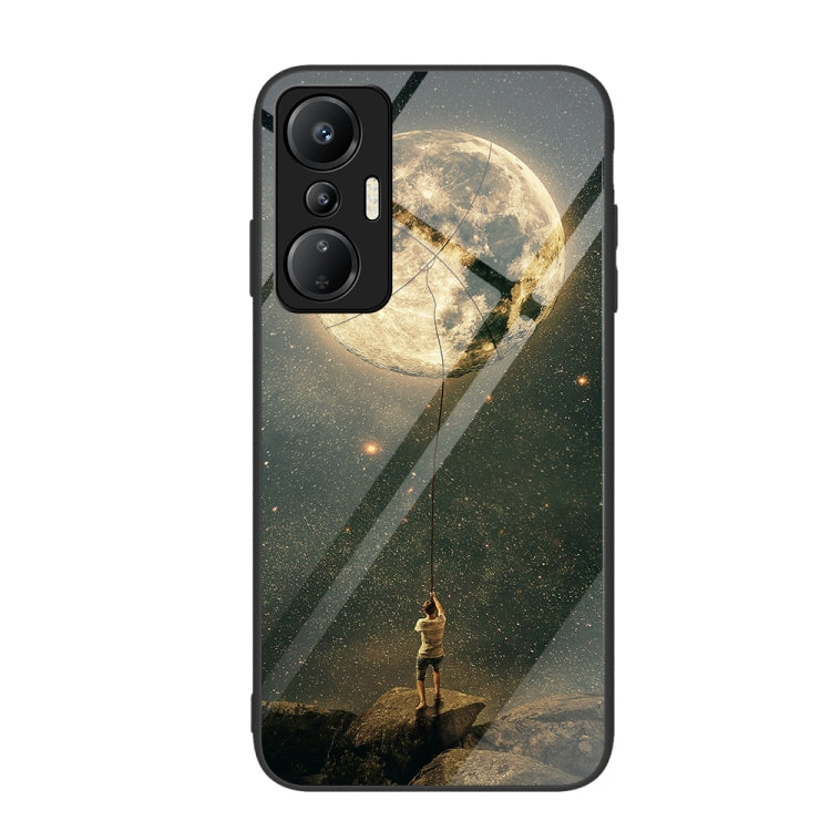 Colorful Painted Glass Phone Case, For Infinix Hot 20i — Owl