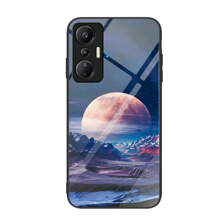 Colorful Painted Glass Phone Case, For Infinix Hot 20i — Moon