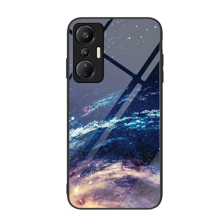 Colorful Painted Glass Phone Case, For Infinix Hot 20i — Flower