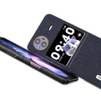ABEEL Cross Texture Genuine Leather Phone Case