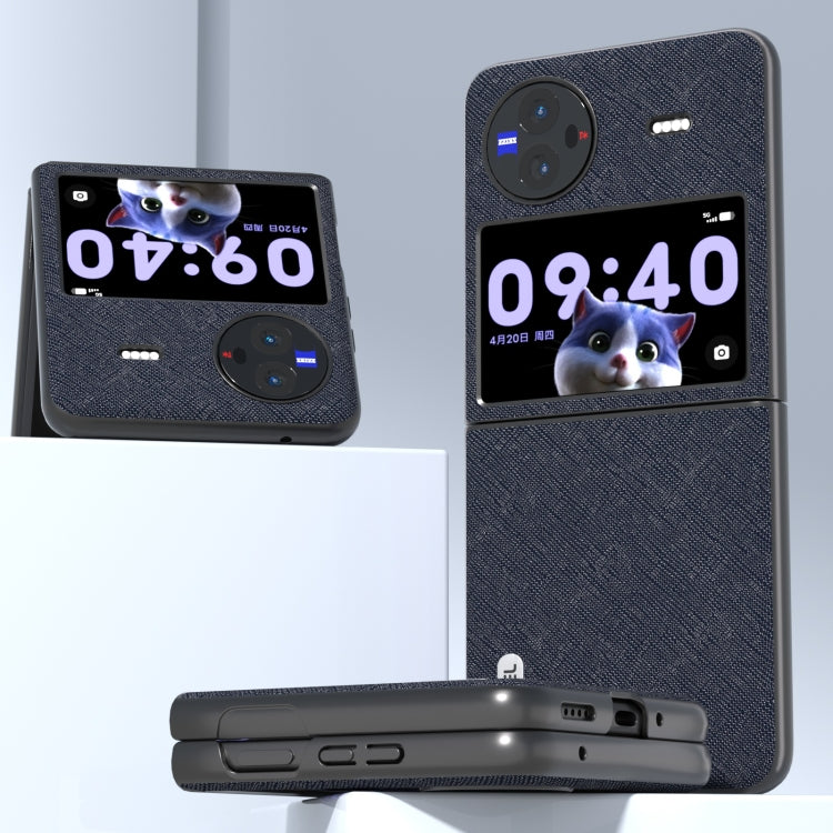 ABEEL Cross Texture Genuine Leather Phone Case