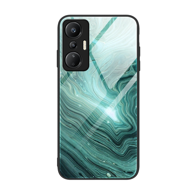 Marble Pattern Glass Phone Case, For Infinix Hot 20i — Typhoon