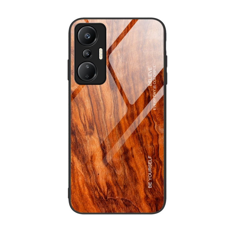 Wood Grain Glass Phone Case — Coffee