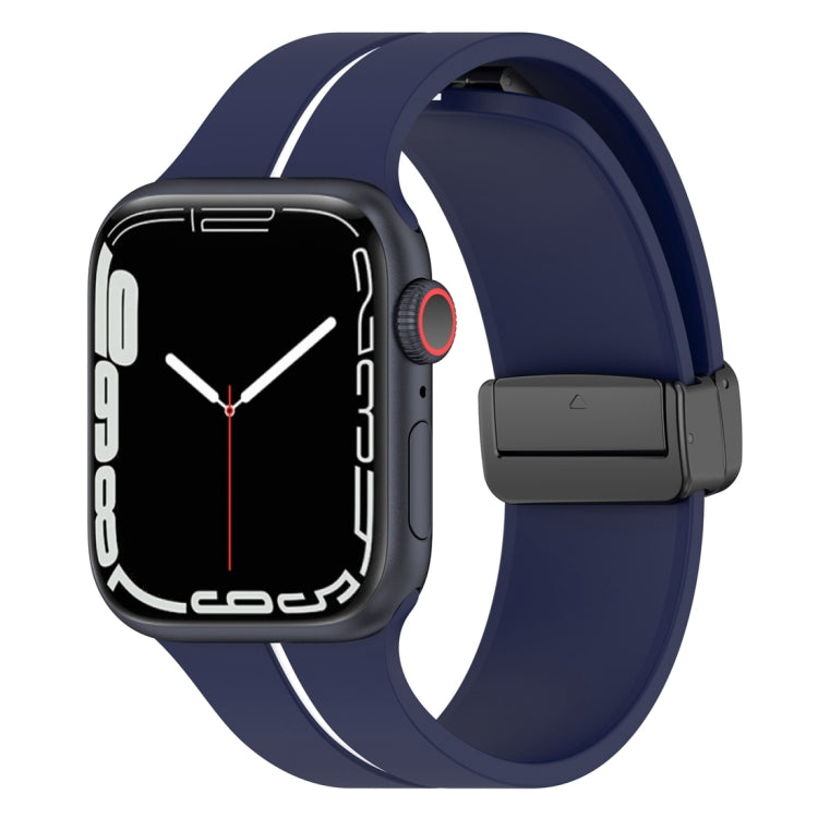 Two Color Folding Buckle Silicone Watch Band