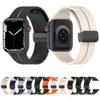 Two Color Folding Buckle Silicone Watch Band