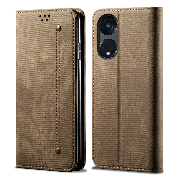 Denim Texture Casual Style Horizontal Flip Leather Case