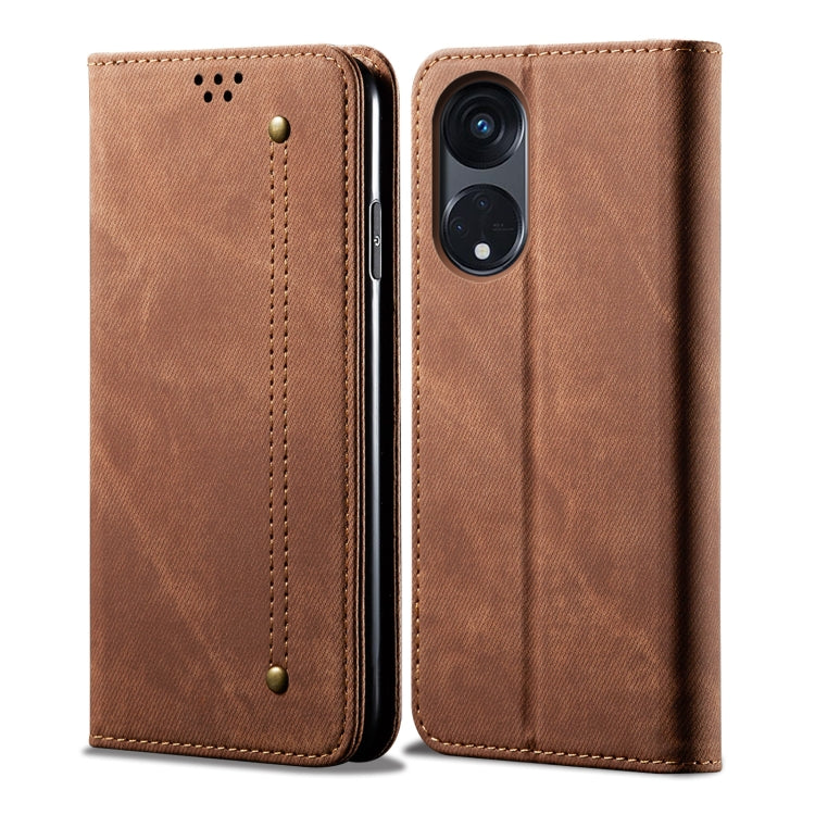 Denim Texture Casual Style Horizontal Flip Leather Case