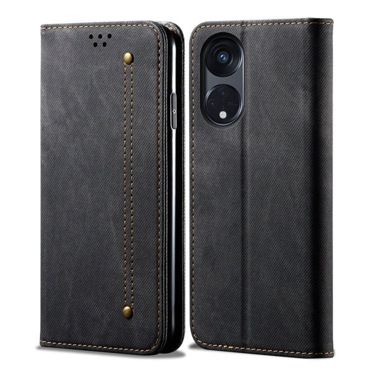 Denim Texture Casual Style Horizontal Flip Leather Case