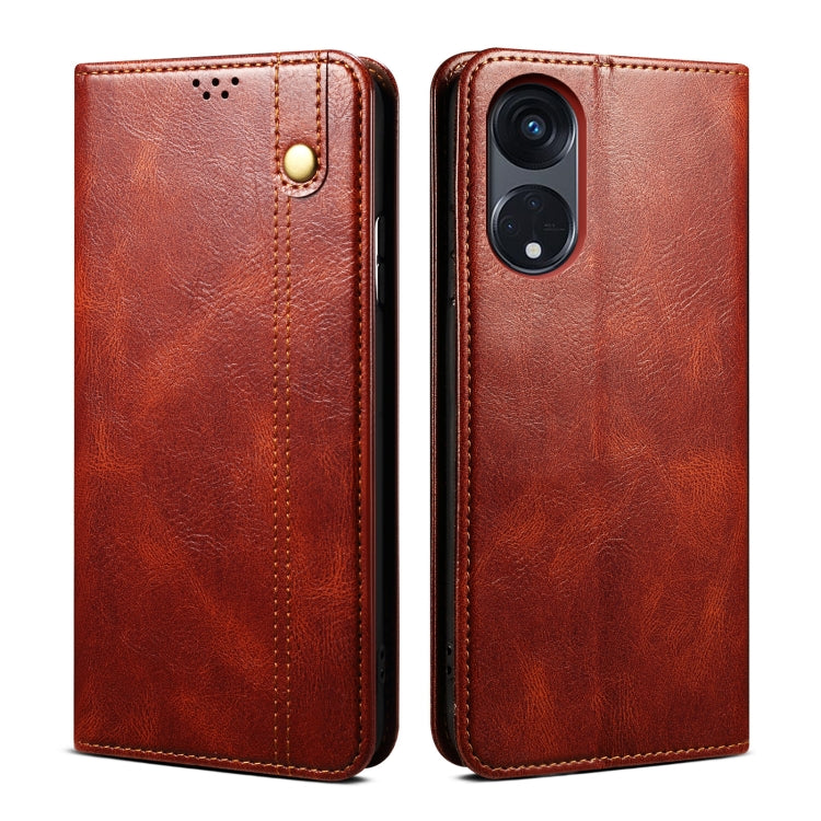 Oil Wax Crazy Horse Texture Leather Phone Case