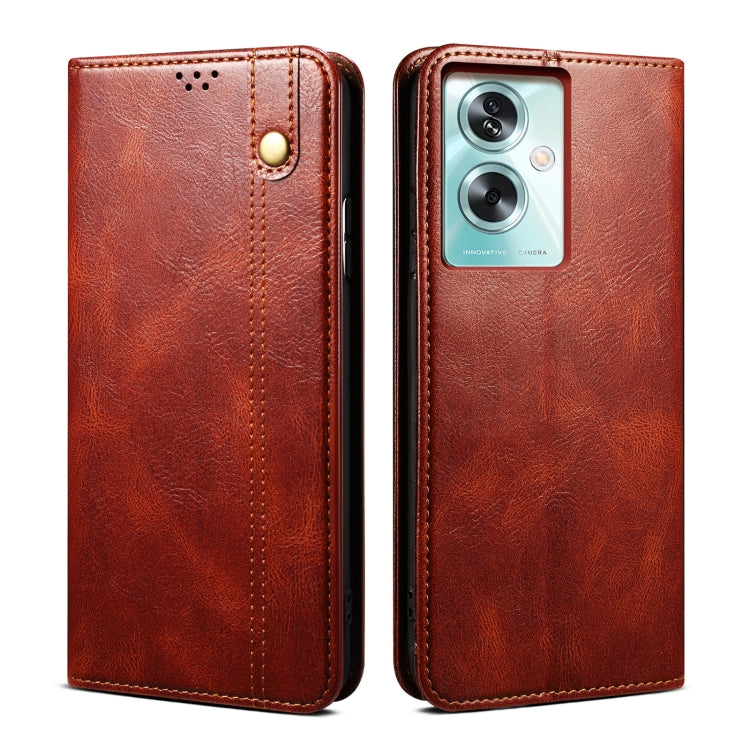 Oil Wax Crazy Horse Texture Leather Phone Case