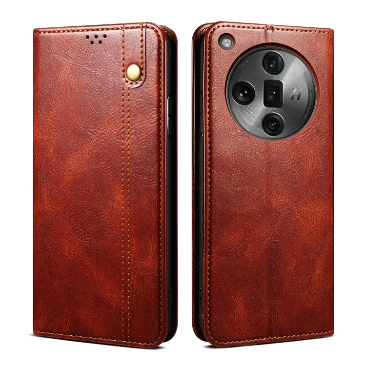 Oil Wax Crazy Horse Texture Leather Phone Case
