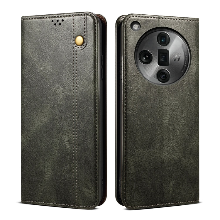 Oil Wax Crazy Horse Texture Leather Phone Case