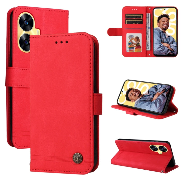 Skin Feel Life Tree Metal Button Leather Phone Case — view 26