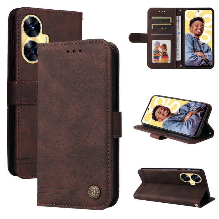 Skin Feel Life Tree Metal Button Leather Phone Case — view 28