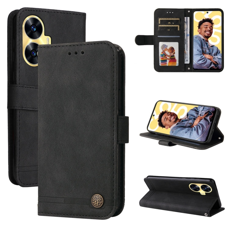 Skin Feel Life Tree Metal Button Leather Phone Case — view 29