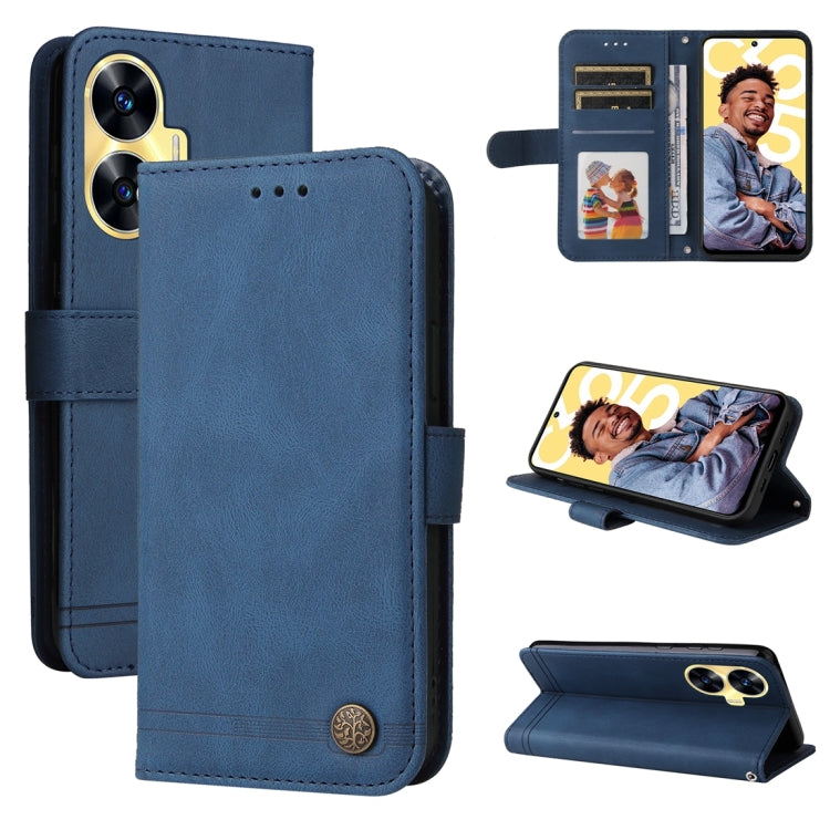 Skin Feel Life Tree Metal Button Leather Phone Case — view 30