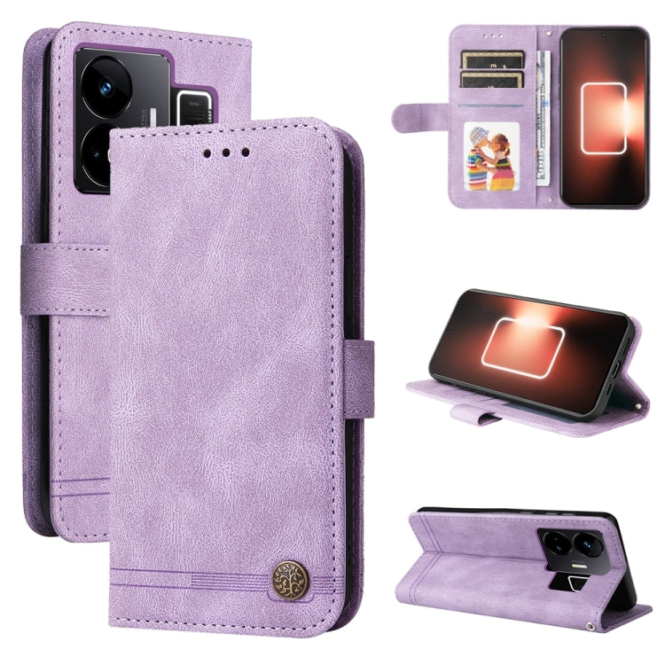Skin Feel Life Tree Metal Button Leather Phone Case — view 32