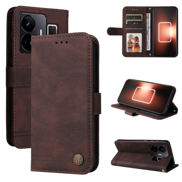 Skin Feel Life Tree Metal Button Leather Phone Case — view 33