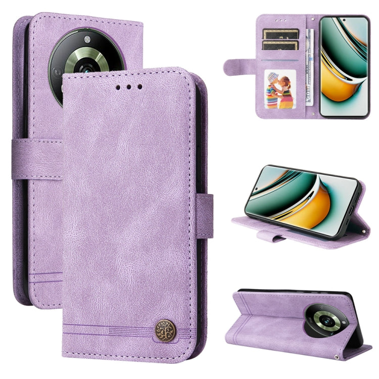 Skin Feel Life Tree Metal Button Leather Phone Case — view 17