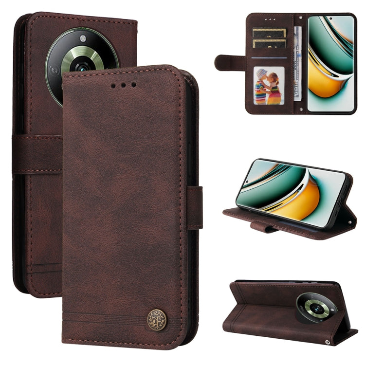 Skin Feel Life Tree Metal Button Leather Phone Case — view 18