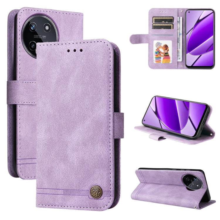 Skin Feel Life Tree Metal Button Leather Phone Case — view 62