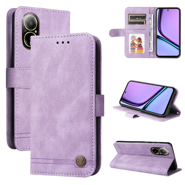 Skin Feel Life Tree Metal Button Leather Phone Case — view 52