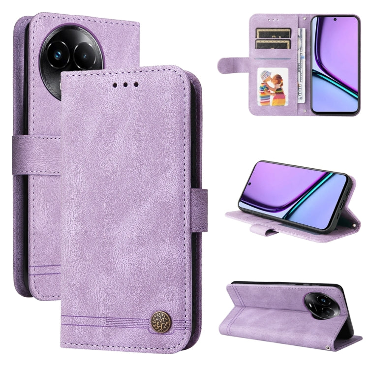 Skin Feel Life Tree Metal Button Leather Phone Case — view 57