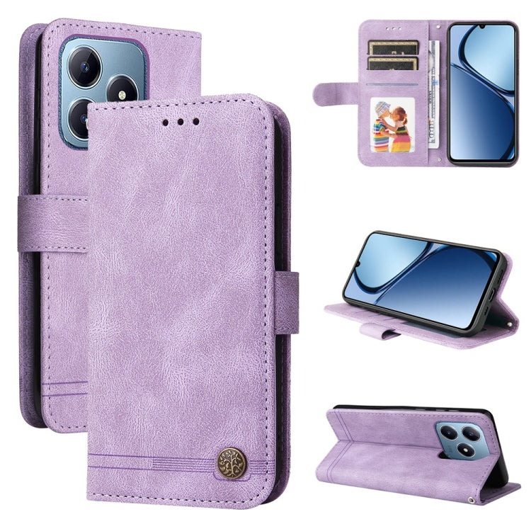 Skin Feel Life Tree Metal Button Leather Phone Case — view 32