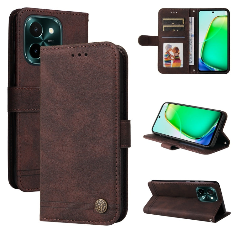 Skin Feel Life Tree Metal Button Leather Phone Case — view 33