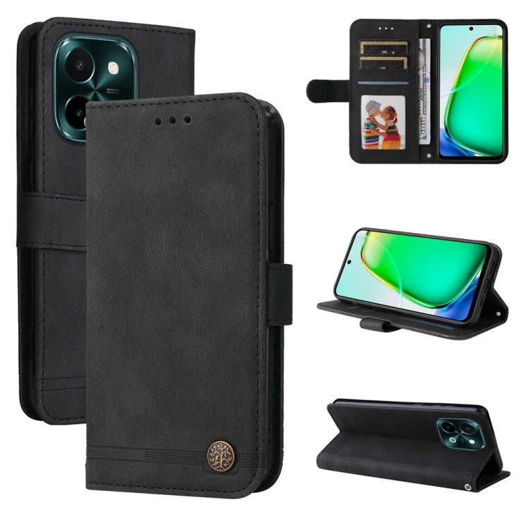 Skin Feel Life Tree Metal Button Leather Phone Case — view 34