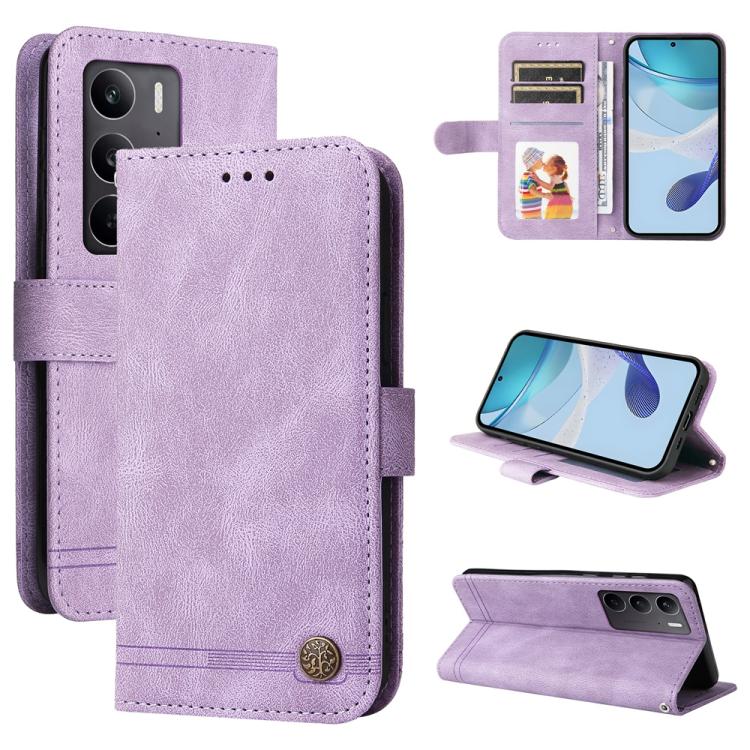 Skin Feel Life Tree Metal Button Leather Phone Case — view 53