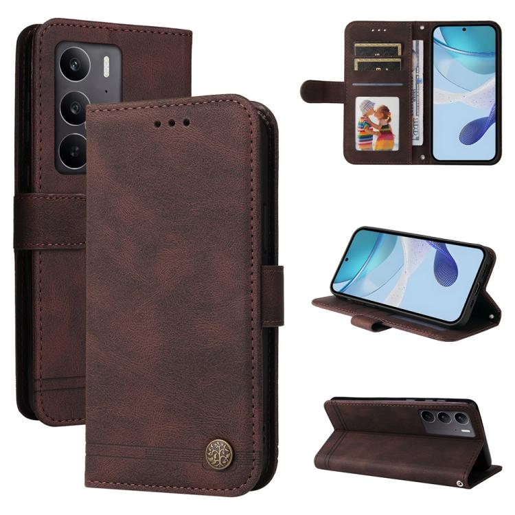 Skin Feel Life Tree Metal Button Leather Phone Case — view 54