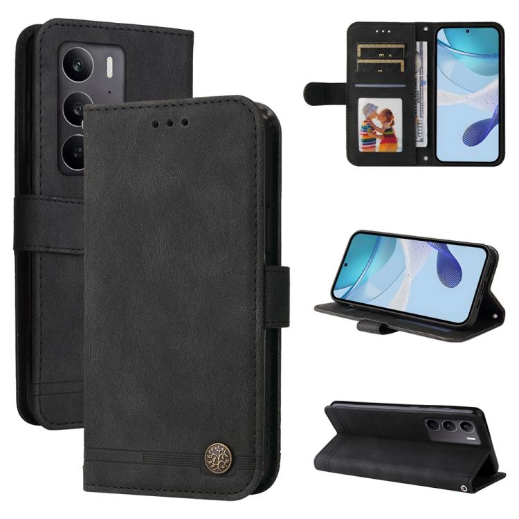 Skin Feel Life Tree Metal Button Leather Phone Case — view 55