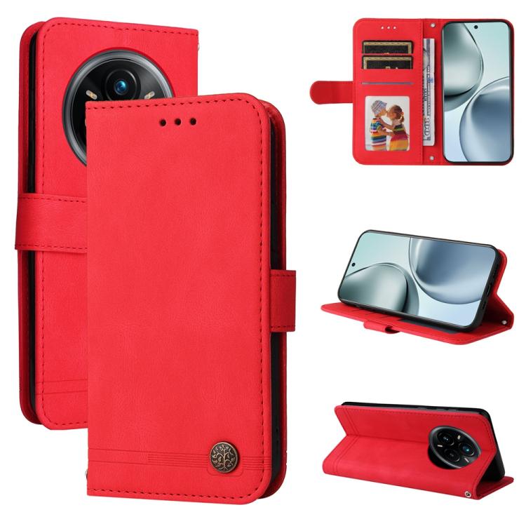Skin Feel Life Tree Metal Button Leather Phone Case — view 62