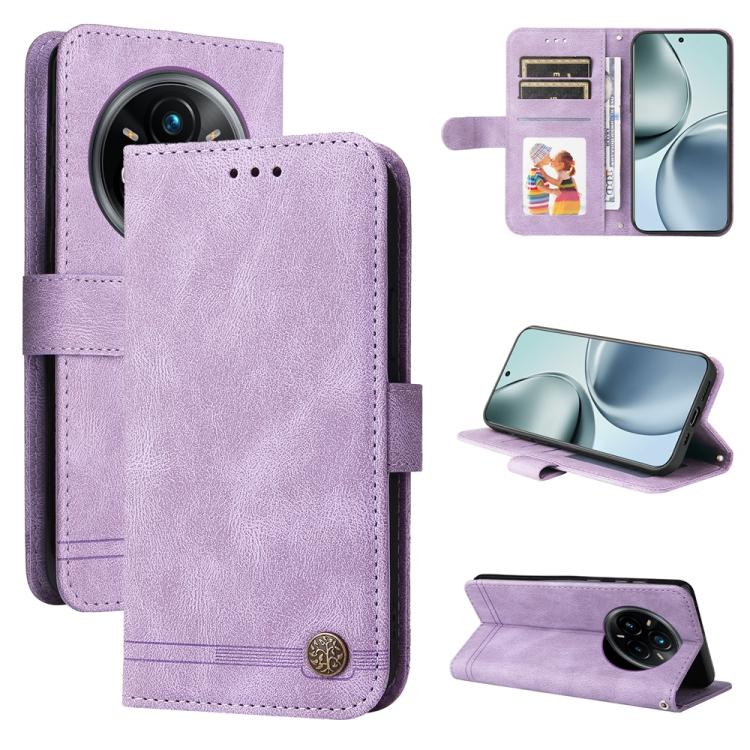 Skin Feel Life Tree Metal Button Leather Phone Case — view 63