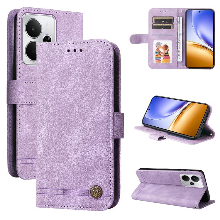 Skin Feel Life Tree Metal Button Leather Phone Case — view 58