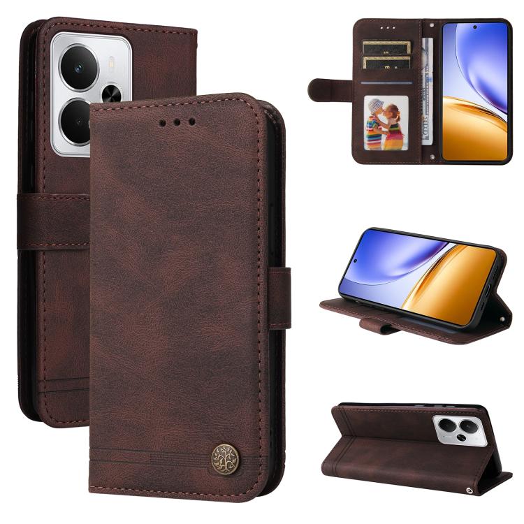 Skin Feel Life Tree Metal Button Leather Phone Case — view 59